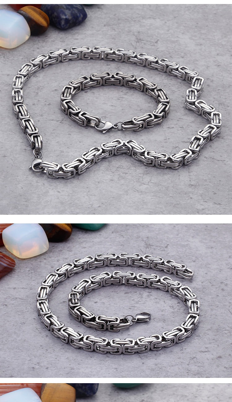 Collar llamativo de acero inoxidable estilo hip hop con cadena cubana Kemstone para hombre KS92303-Z
