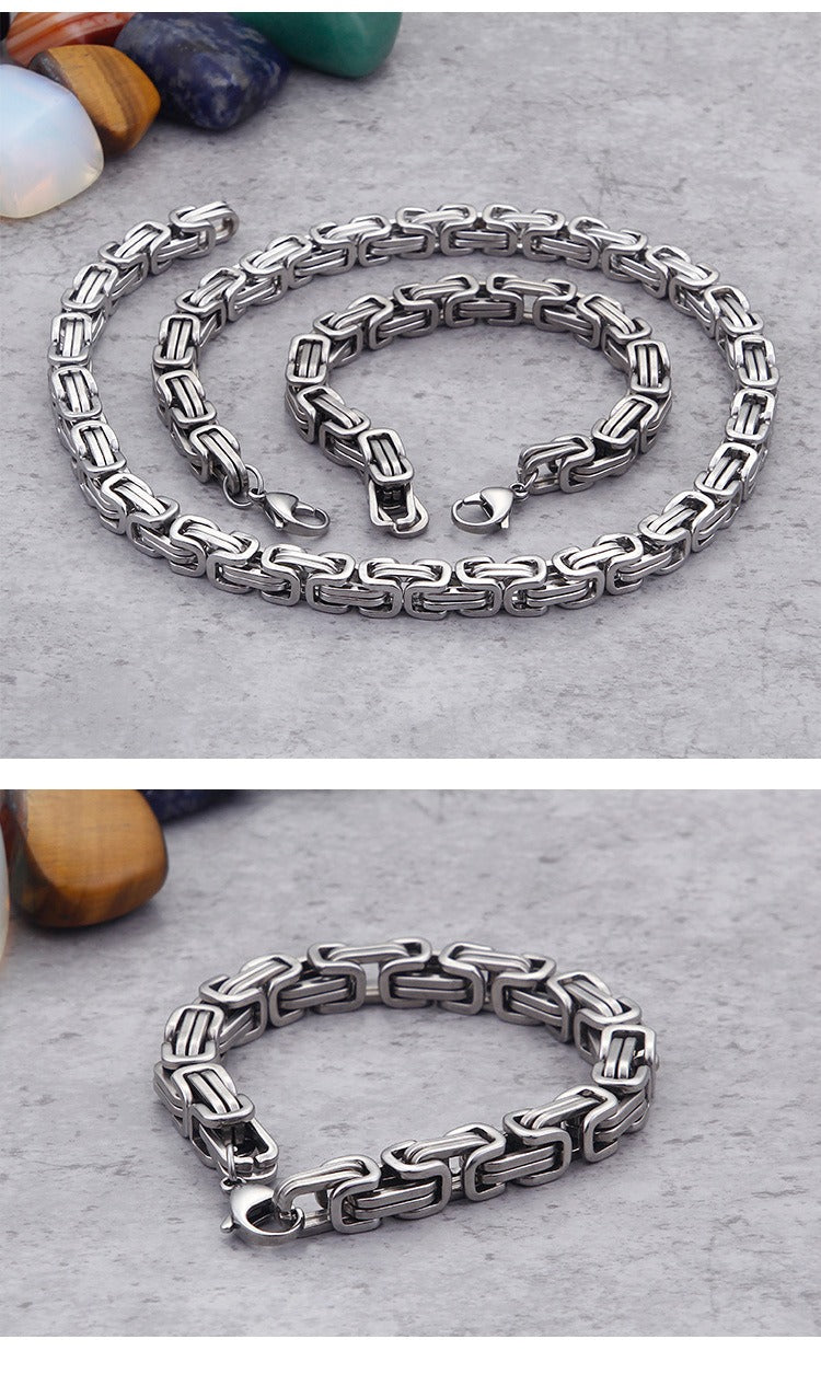Collar llamativo de acero inoxidable estilo hip hop con cadena cubana Kemstone para hombre KS92303-Z