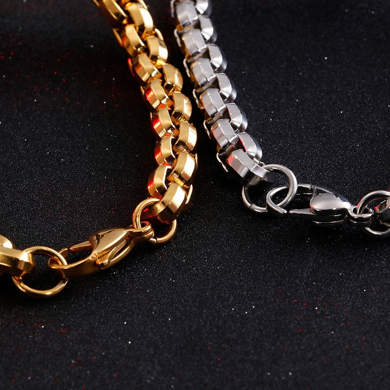 Pulsera de acero y titanio con cruz Kemstone para hombre - Joyería punk minimalista KB108647-K