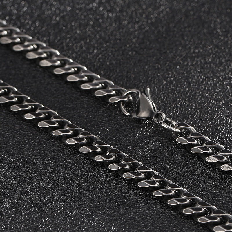 Kemstone Retro Chain Necklace – Rugged 304 Stainless Steel Urban Gothic Jewelry for Men KN108187-Z