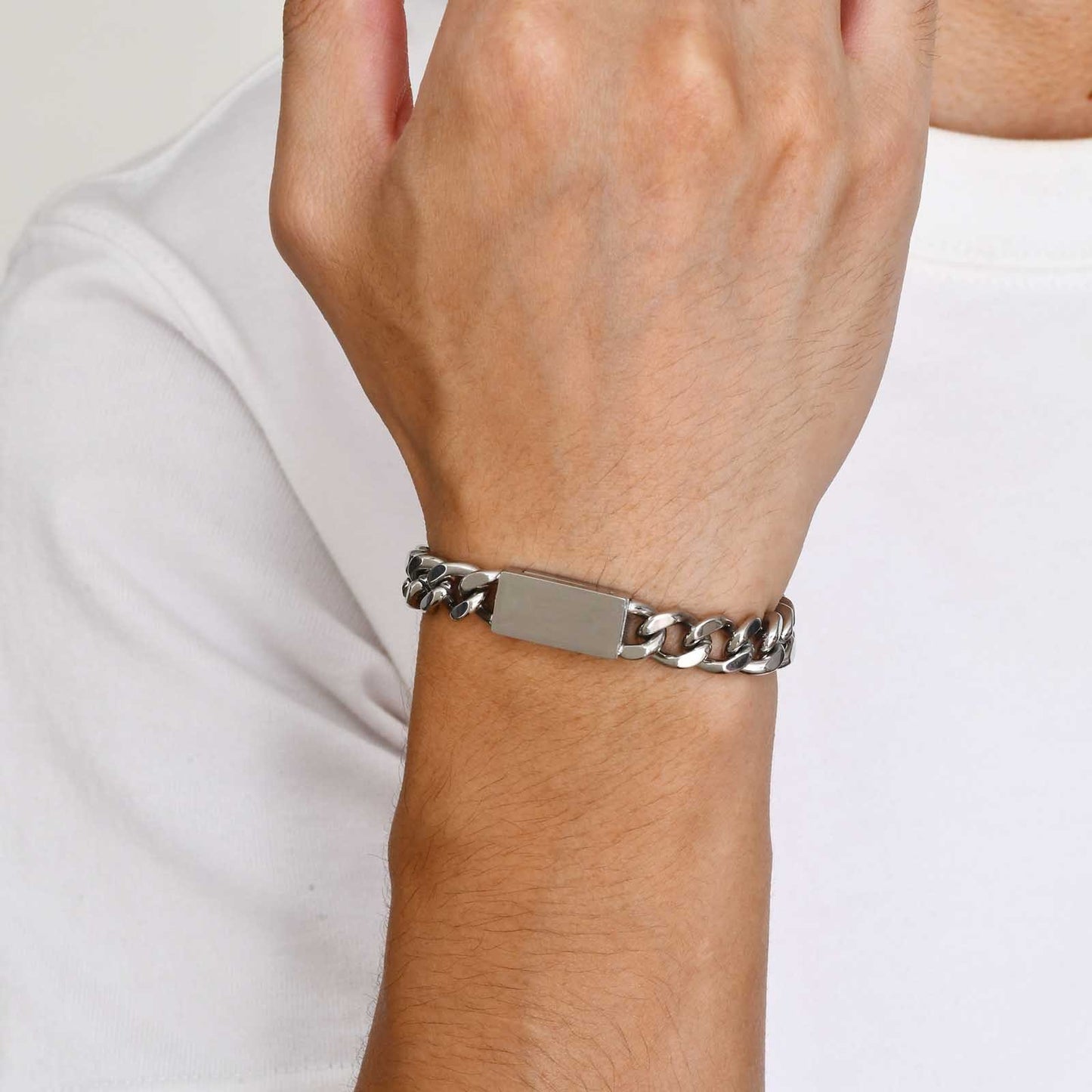 Kemstone Stainless Steel Magnetic Clasp Bracelet - Heavy-Gauge Matte Finish for Men ED-796