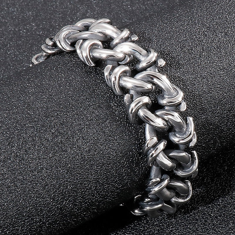 Kemstone Men’s Stainless Steel Viking Chain Bracelet – 16–20mm Gothic Street Warrior KB82293-BD