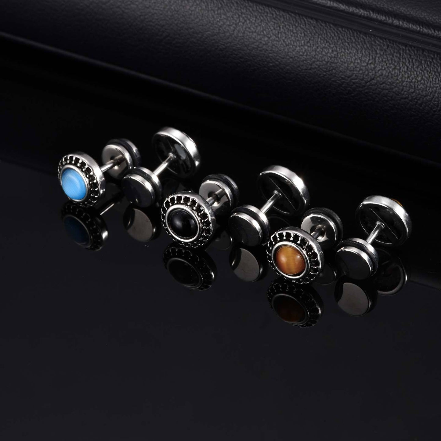 Kemstone Men’s Stainless Steel Punk Gear Stud Earrings ES-575