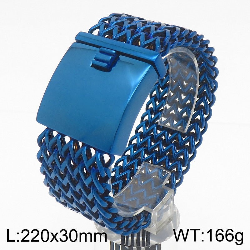 Viking Scale-Link Titanium Steel Bracelet – 30mm Bold Street Armor KB56410-D