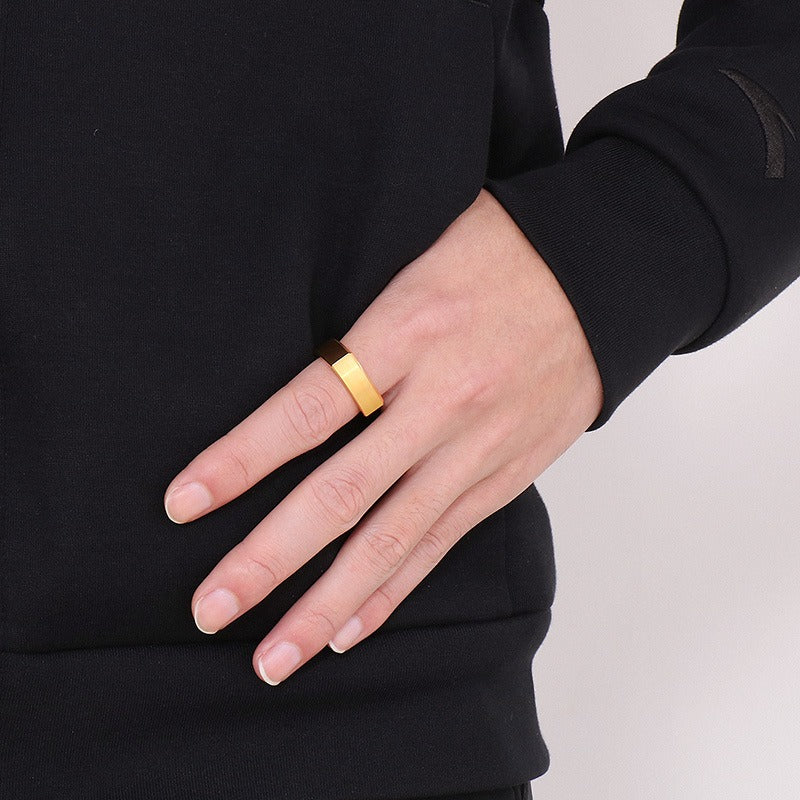 Anillo Kemstone cuadrado de acero cepillado para hombre: diseño minimalista moderno para el día a día KR102160-KFC