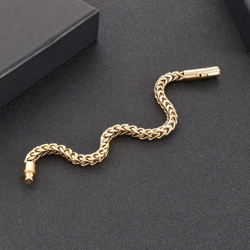 Kemstone Retro Titanium Steel Chain Bracelet – Minimalist Hip-Hop Jewelry for Men’s Daily Wear KB95694