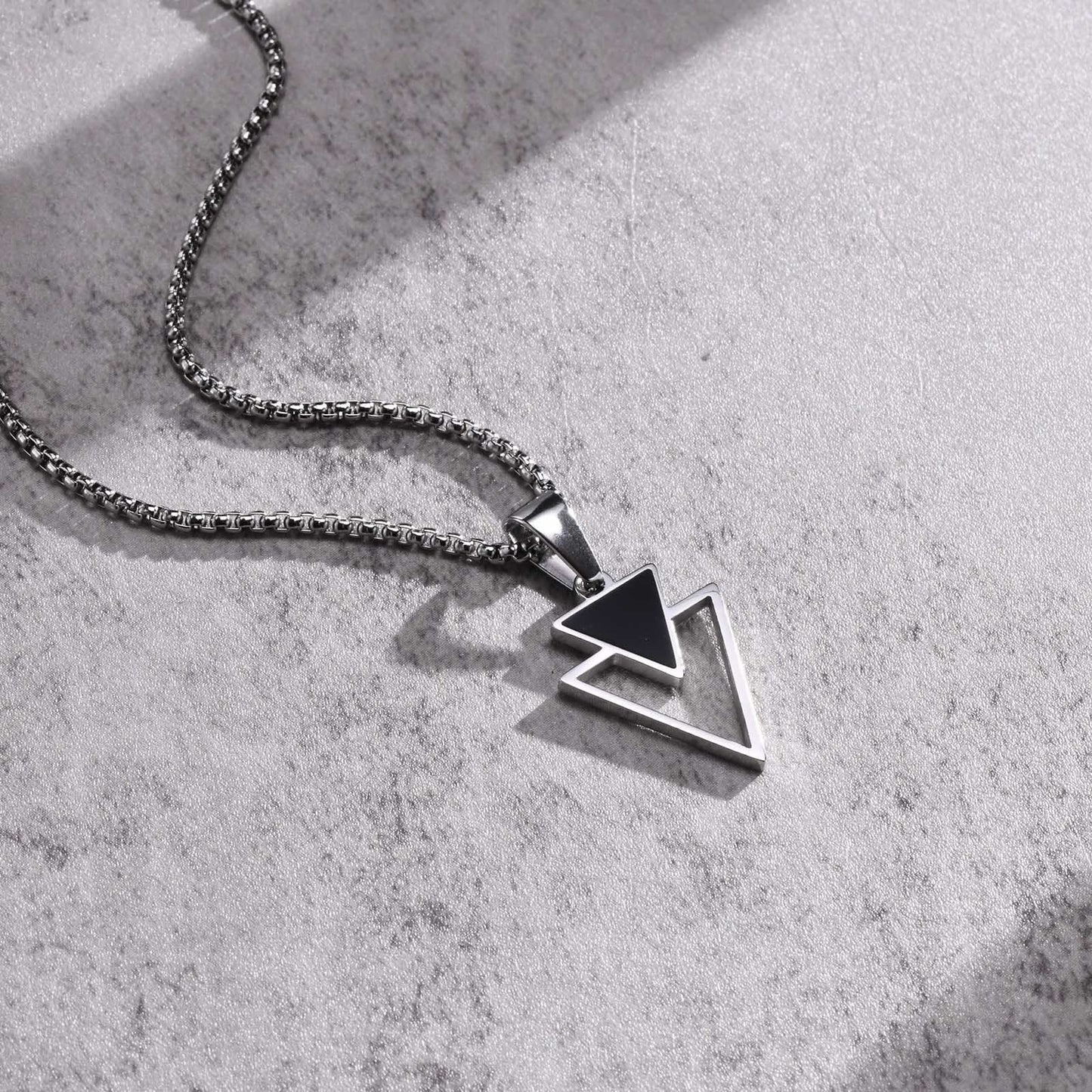 Kemstone Hip-Hop-Gothic Titanium Steel Triangle Geometric Pendant PN1834