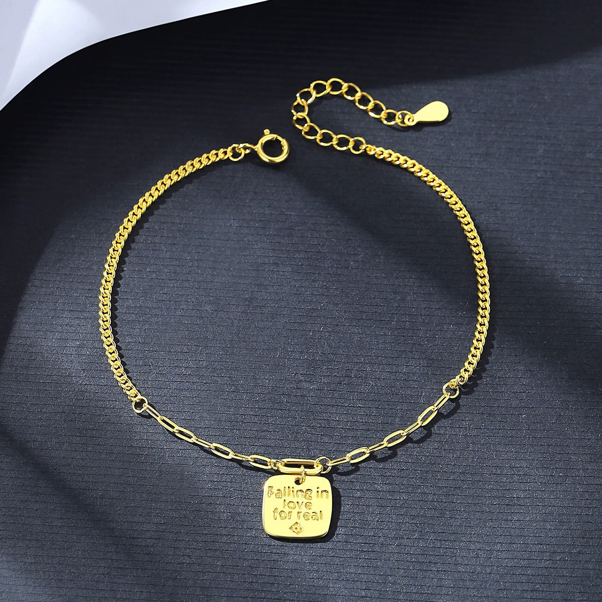 Pulsera de plata de ley Kemstone, diseño original artesanal "Enamorarse de verdad", joyería de oro para mujer.