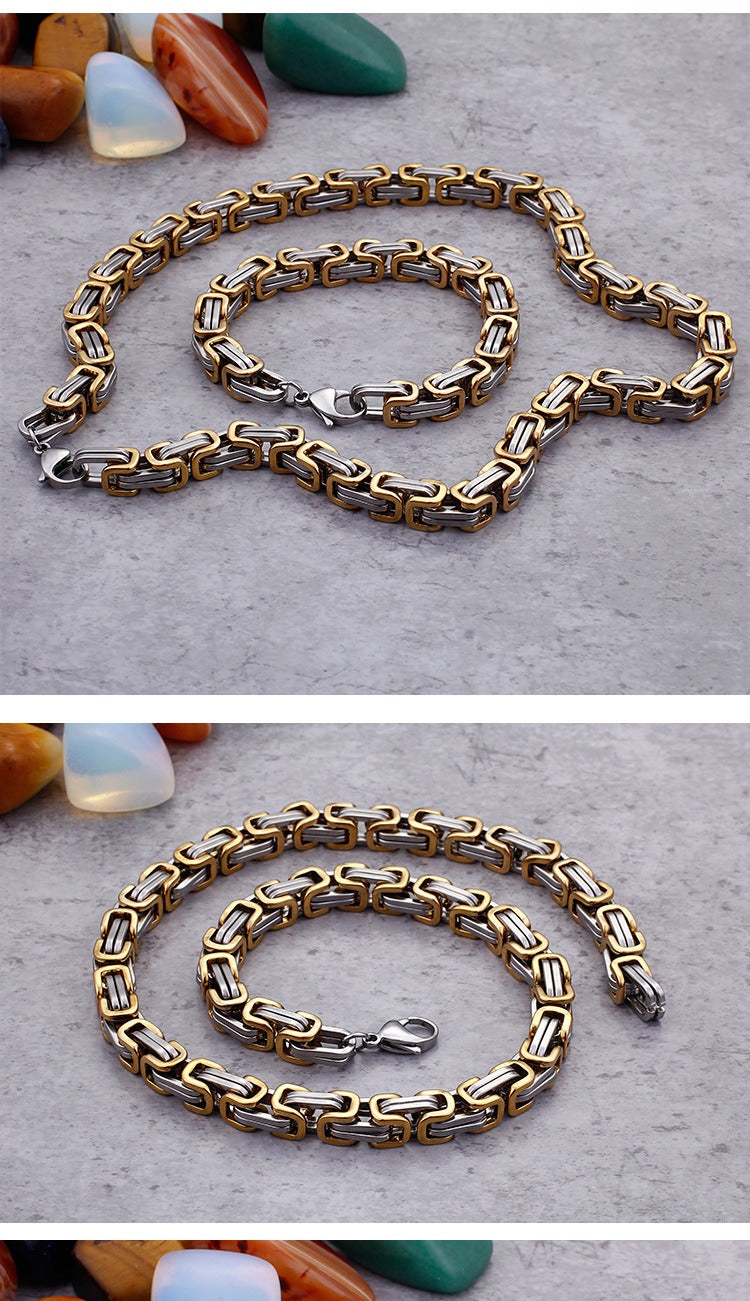 Collar llamativo de acero inoxidable estilo hip hop con cadena cubana Kemstone para hombre KS92303-Z