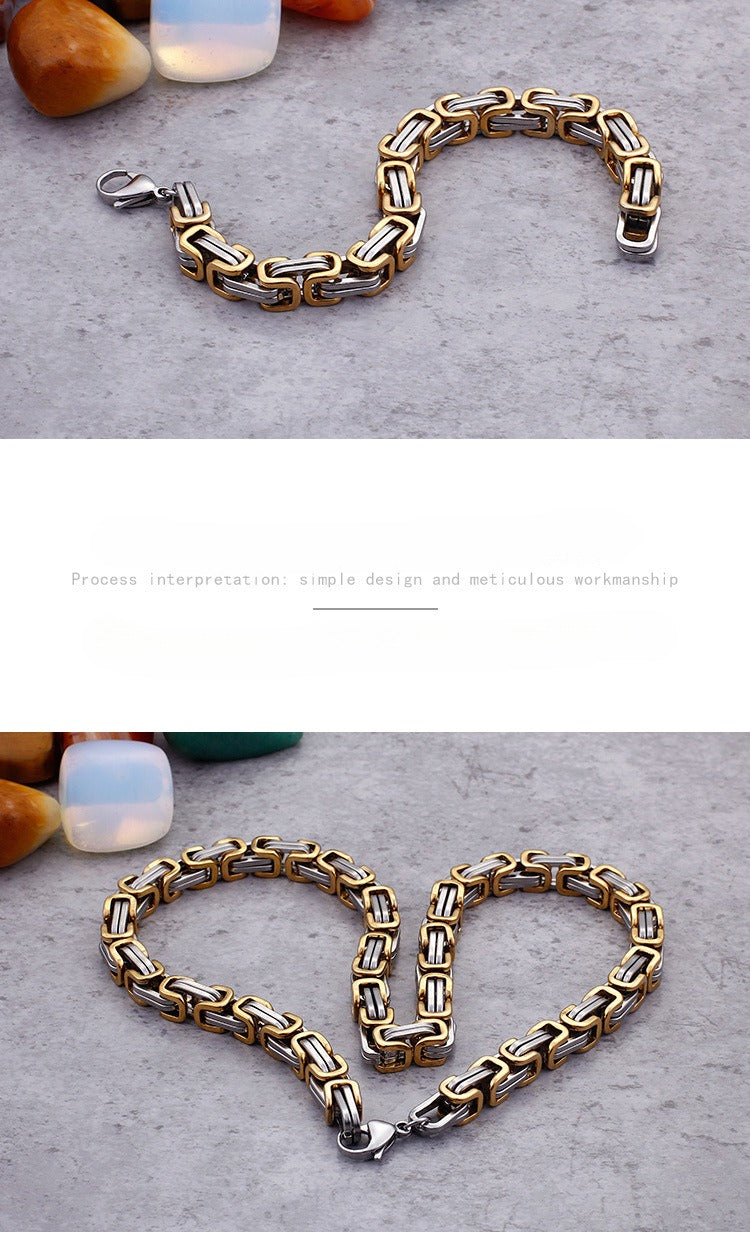 Collar llamativo de acero inoxidable estilo hip hop con cadena cubana Kemstone para hombre KS92303-Z