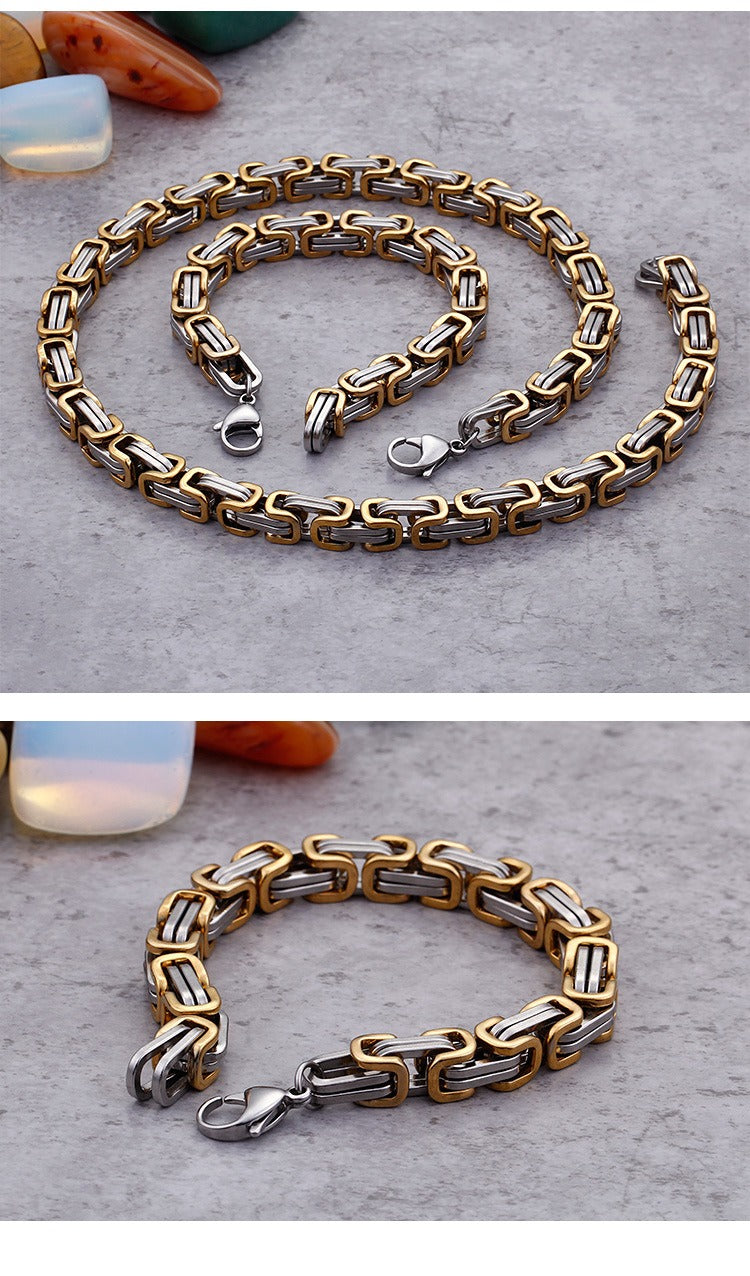Collar llamativo de acero inoxidable estilo hip hop con cadena cubana Kemstone para hombre KS92303-Z