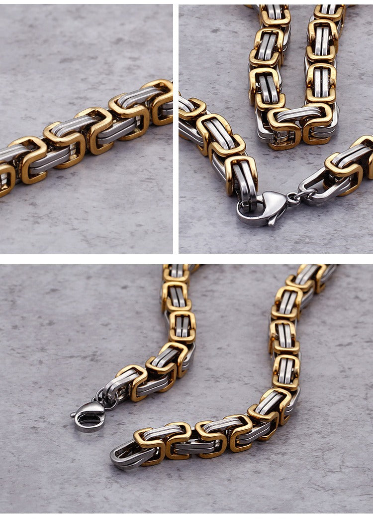 Collar llamativo de acero inoxidable estilo hip hop con cadena cubana Kemstone para hombre KS92303-Z