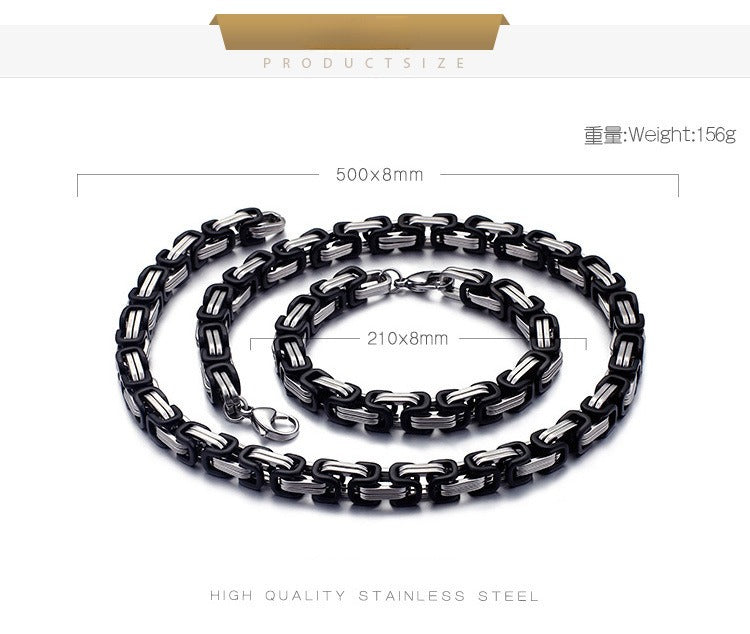 Collar llamativo de acero inoxidable estilo hip hop con cadena cubana Kemstone para hombre KS92303-Z