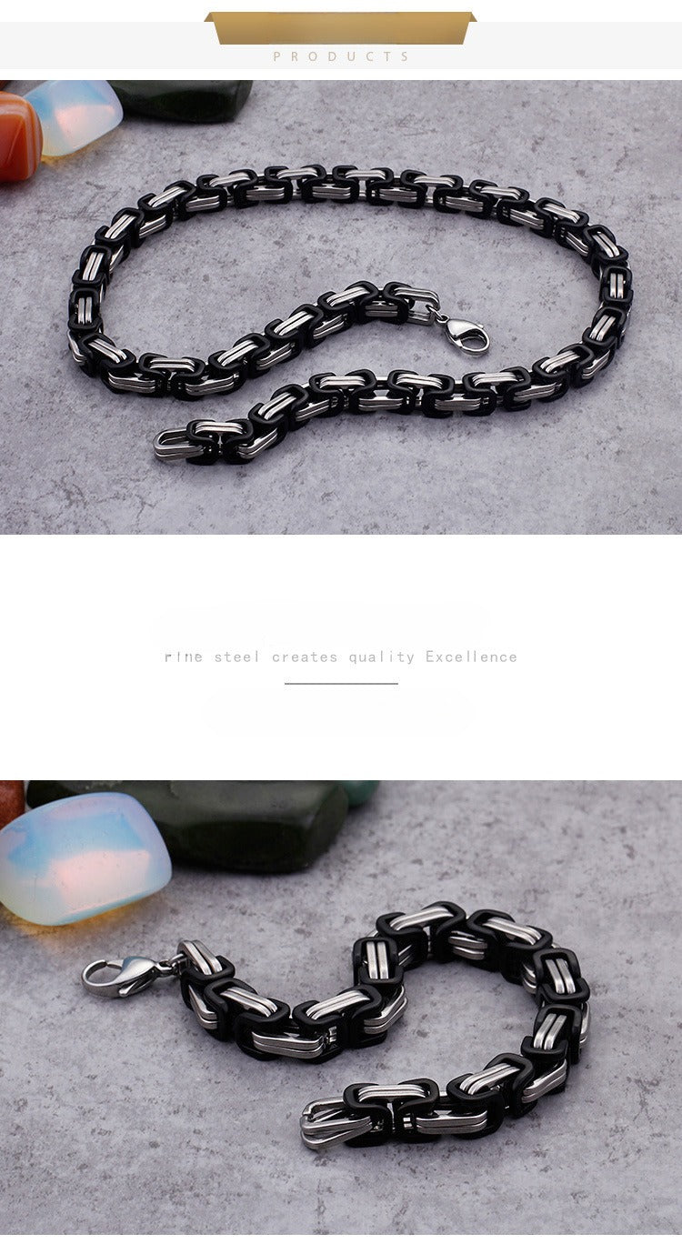 Collar llamativo de acero inoxidable estilo hip hop con cadena cubana Kemstone para hombre KS92303-Z