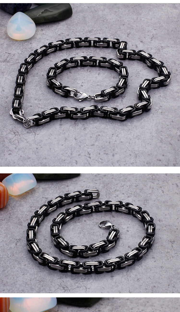 Collar llamativo de acero inoxidable estilo hip hop con cadena cubana Kemstone para hombre KS92303-Z