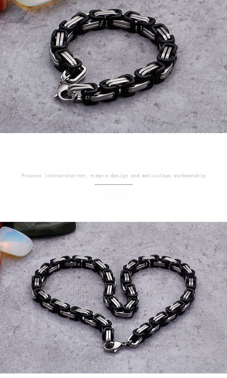 Collar llamativo de acero inoxidable estilo hip hop con cadena cubana Kemstone para hombre KS92303-Z