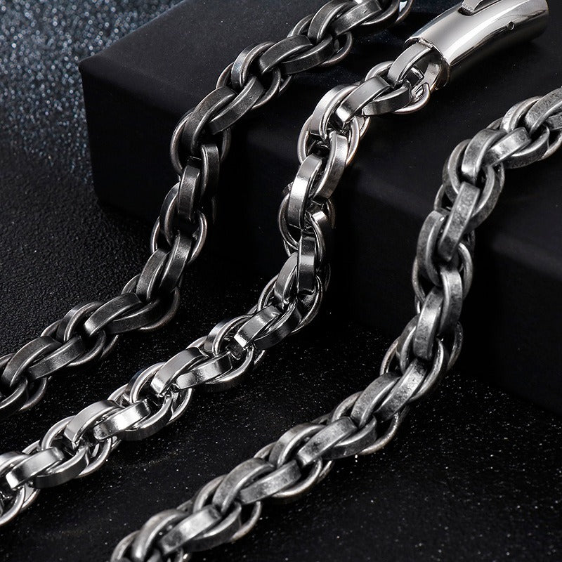 Brazalete Kemstone Vintage de acero y titanio para hombre - Diseño minimalista KB119221