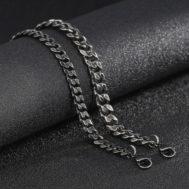 Kemstone Retro Chain Necklace – Rugged 304 Stainless Steel Urban Gothic Jewelry for Men KN108187-Z
