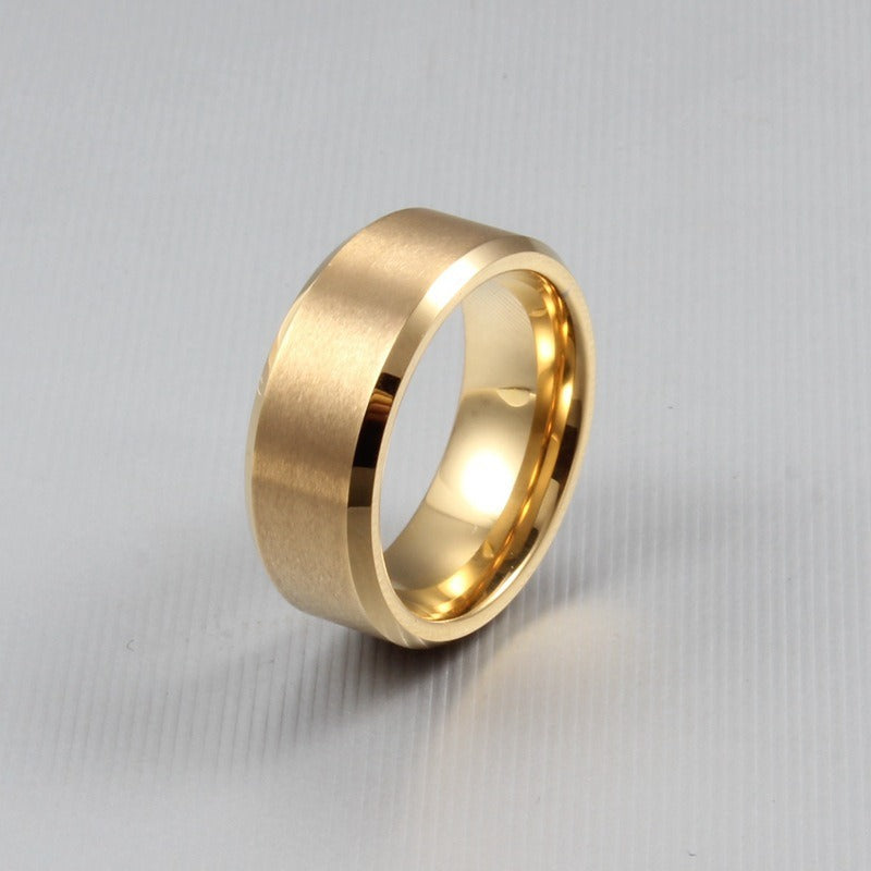 Kemstone Tungsten Ring for Men – 8mm Brushed Band with Viking Power Symbol, Scratch-Resistant TCR-011