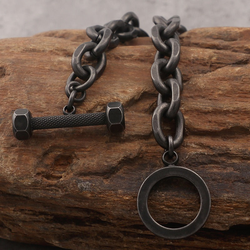 Bracciale da uomo Kemstone con bilanciere in acciaio al titanio – Forza nello stile KB94657-BD
