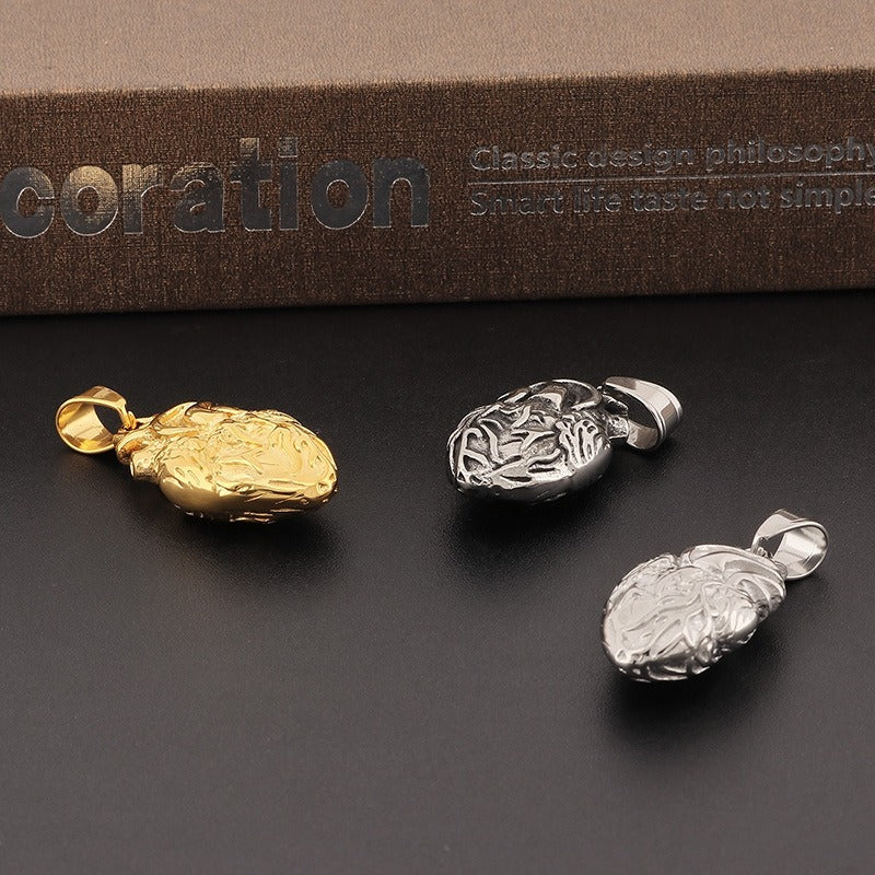 Kemstone Anatomical Heart Pendant – 18K Vacuum Plated Stainless Steel Gothic Power Symbol KP130473