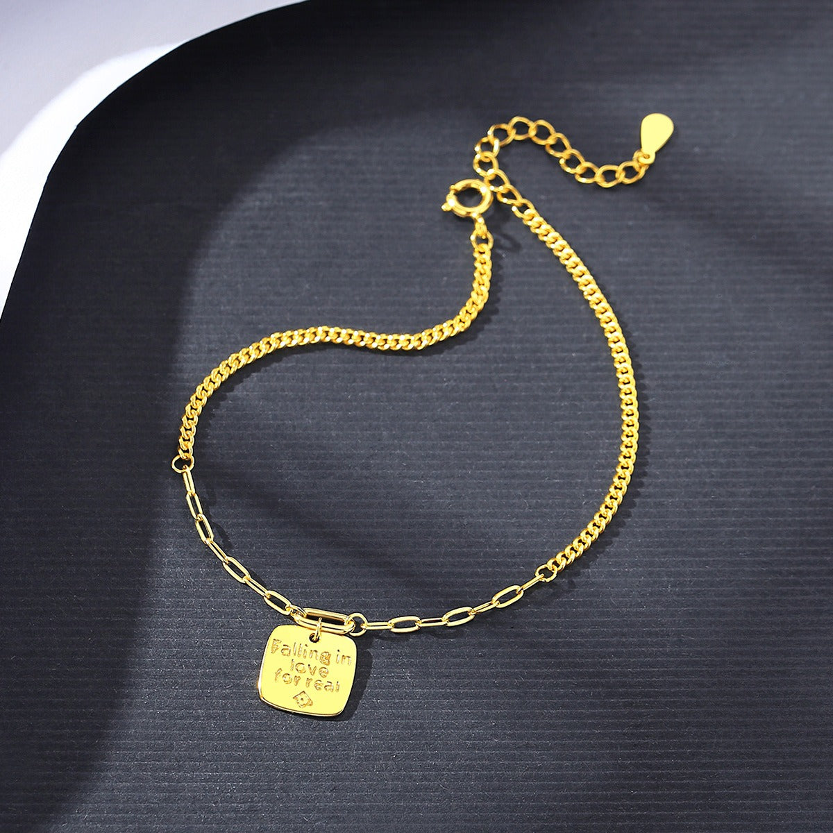 Pulsera de plata de ley Kemstone, diseño original artesanal "Enamorarse de verdad", joyería de oro para mujer.