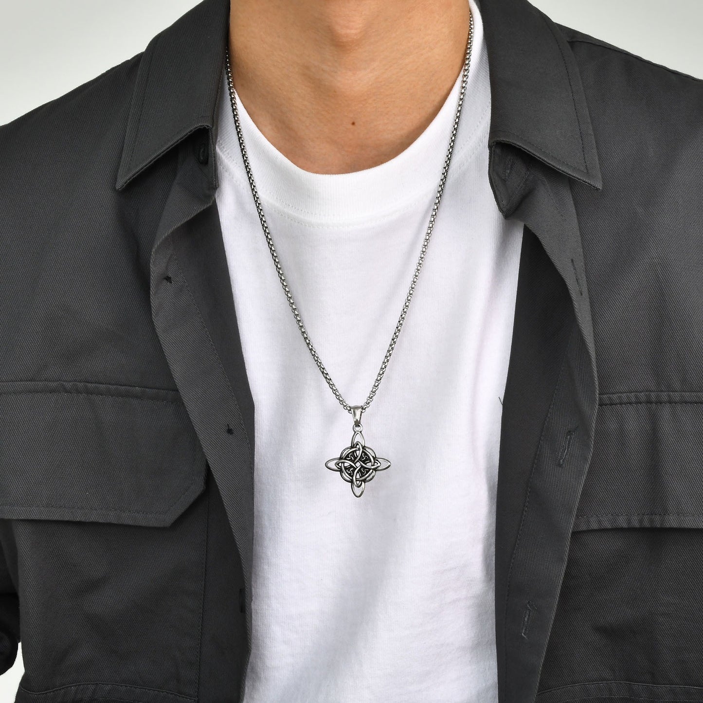 Men’s Celtic Knot Pendant Necklace – Stainless Steel Symbol of Power PN-1945