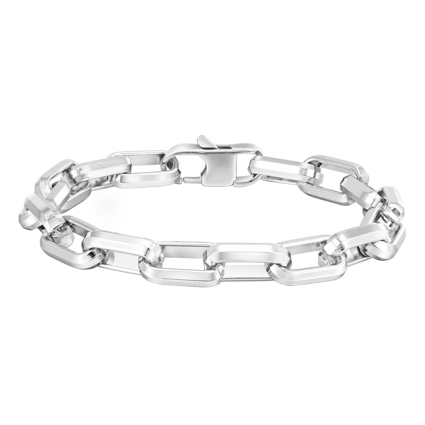 Chunky Square-Link Stainless Steel Bracelet for Men – Norse-Inspired Heavy Chain BR-1734