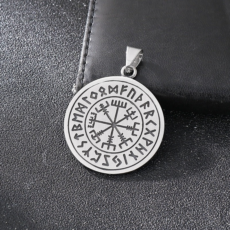 Kemstone Viking Wolf & Eagle Rune Necklace – Titanium Steel Courage Amulet KP116179-MZOZ