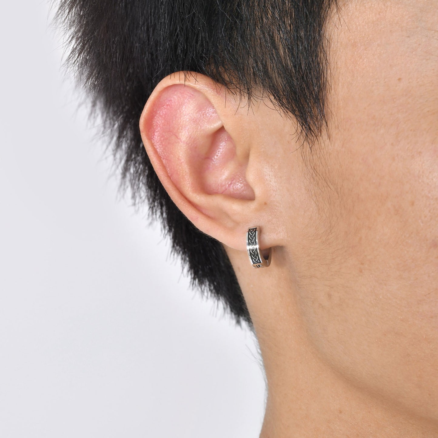 Kemstone Stainless Steel Celtic Knot Ear Clip for Men - Durable Modern Ear Accessory with Ancient Symbolism EH-496