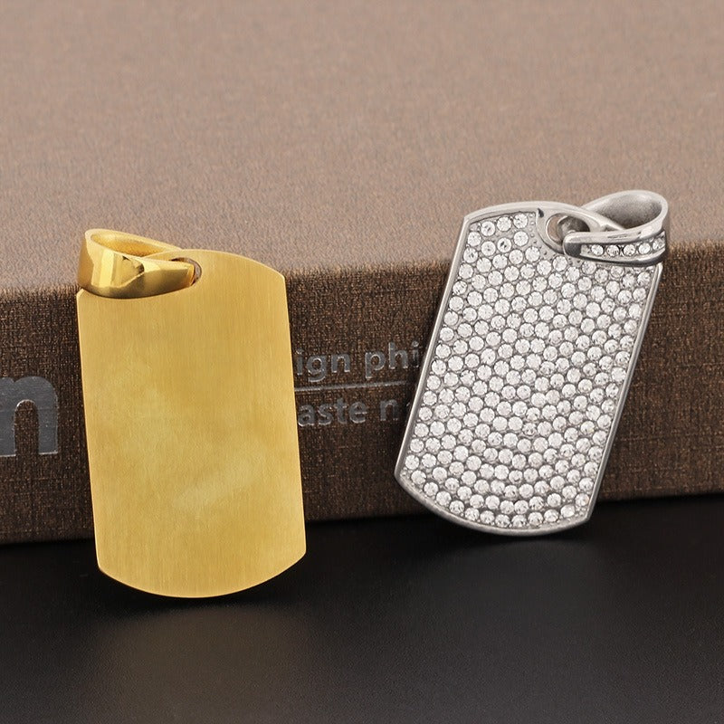 Kemstone Men's Iced-Out Pendant – Full Crystal Cuban Link Stainless Steel KP130506