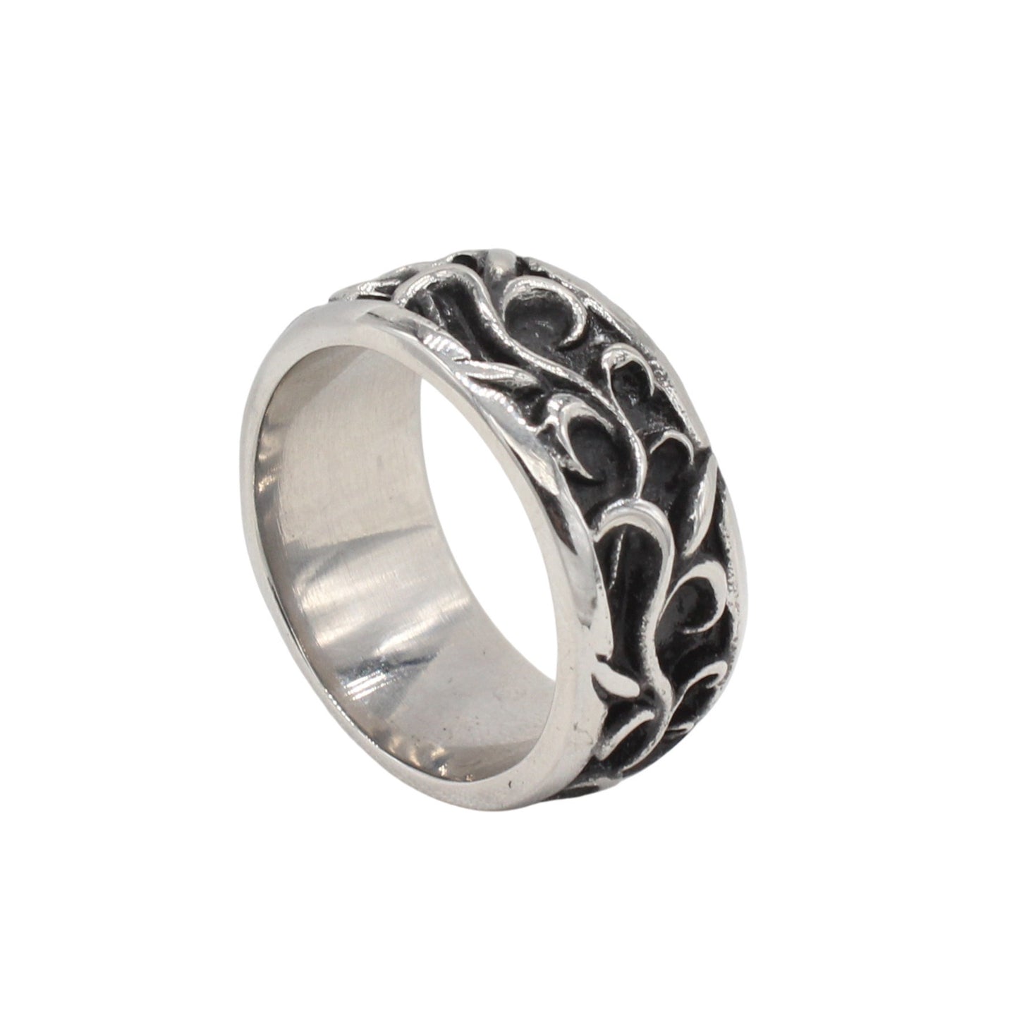 Kemstone Men’s Titanium Steel Dragon Ring – Vintage Gothic Biker Jewelry R1854