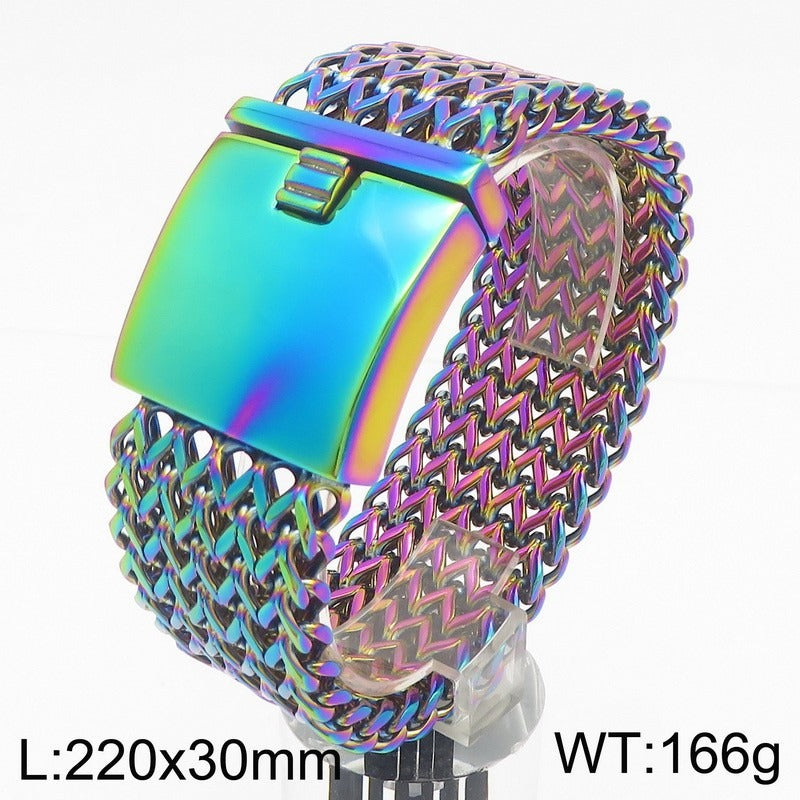 Viking Scale-Link Titanium Steel Bracelet – 30mm Bold Street Armor KB56410-D