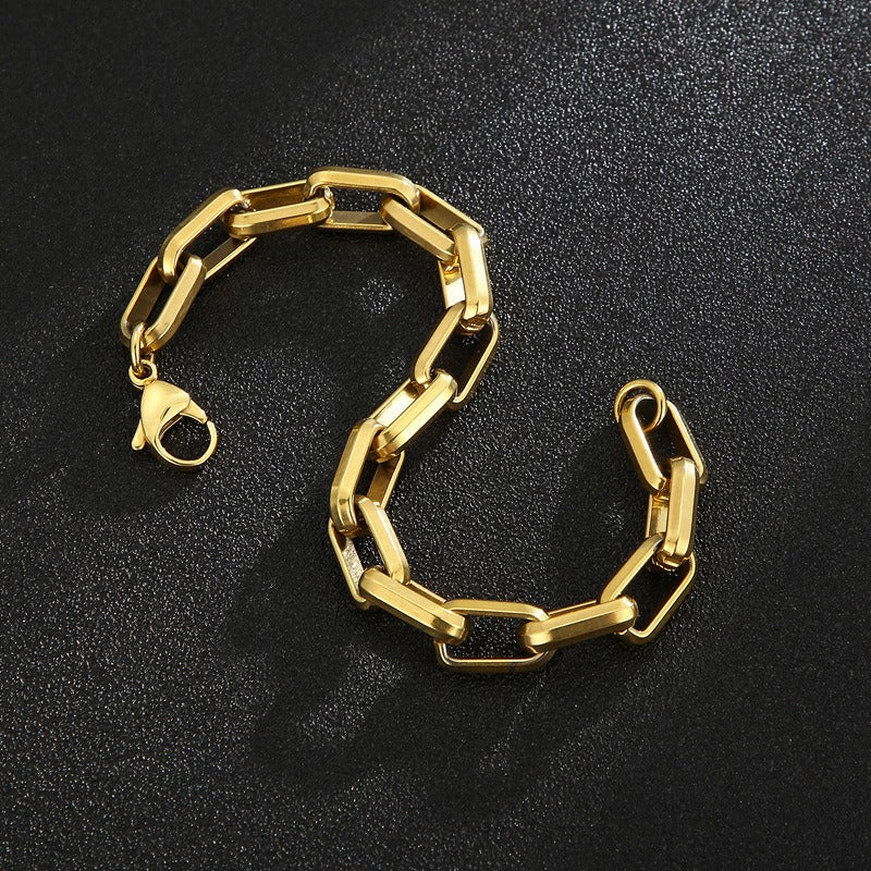 Kemstone Bold Square-Link Titanium Bracelet & Necklace – Raw Urban Edge KB153345-Z