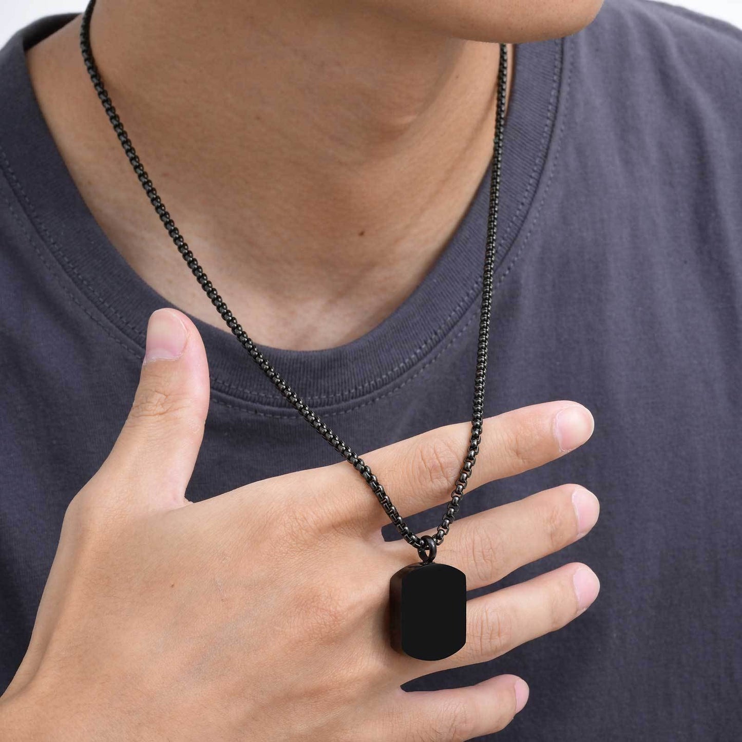 Kemstone Stainless Steel Cremation Urn Necklace – Memorial Jewelry PN-964