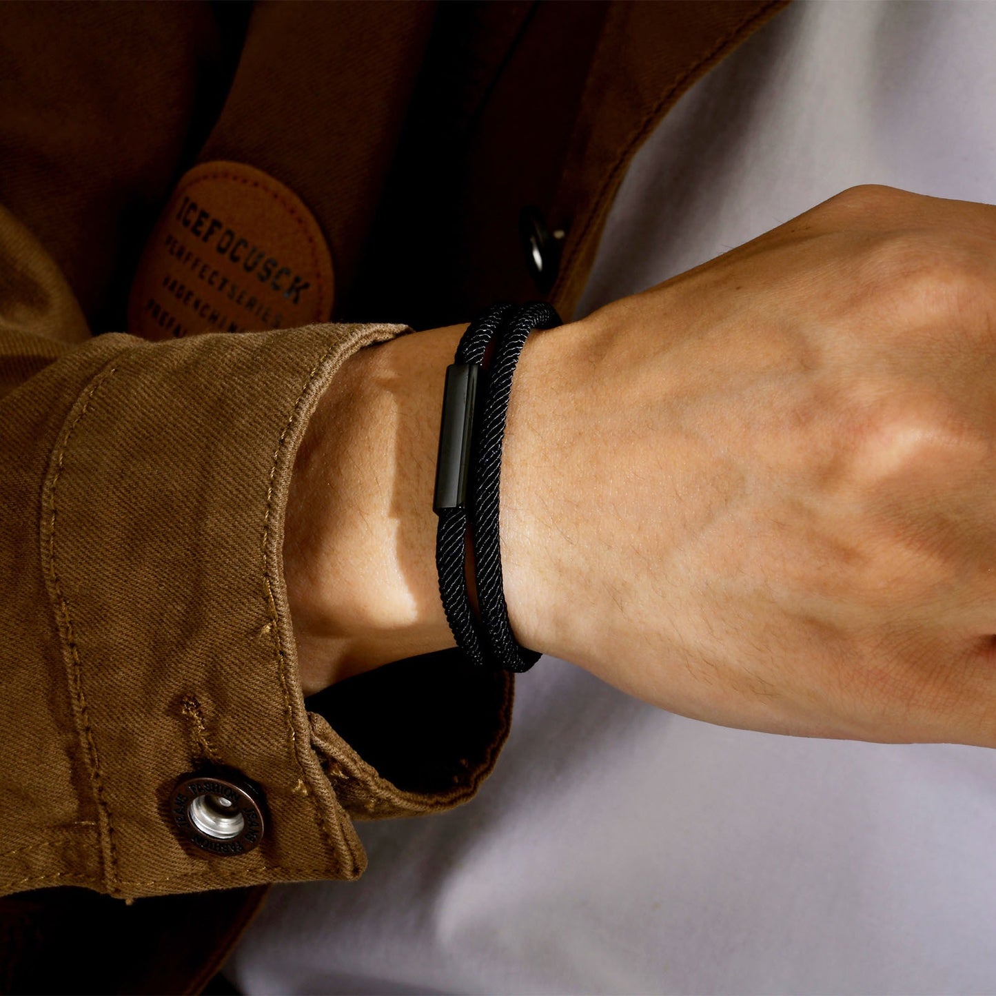 Men’s Double-Layer Milan Rope Bracelet – Stainless Steel Magnetic Clasp | Minimalist Street Style BR-1449