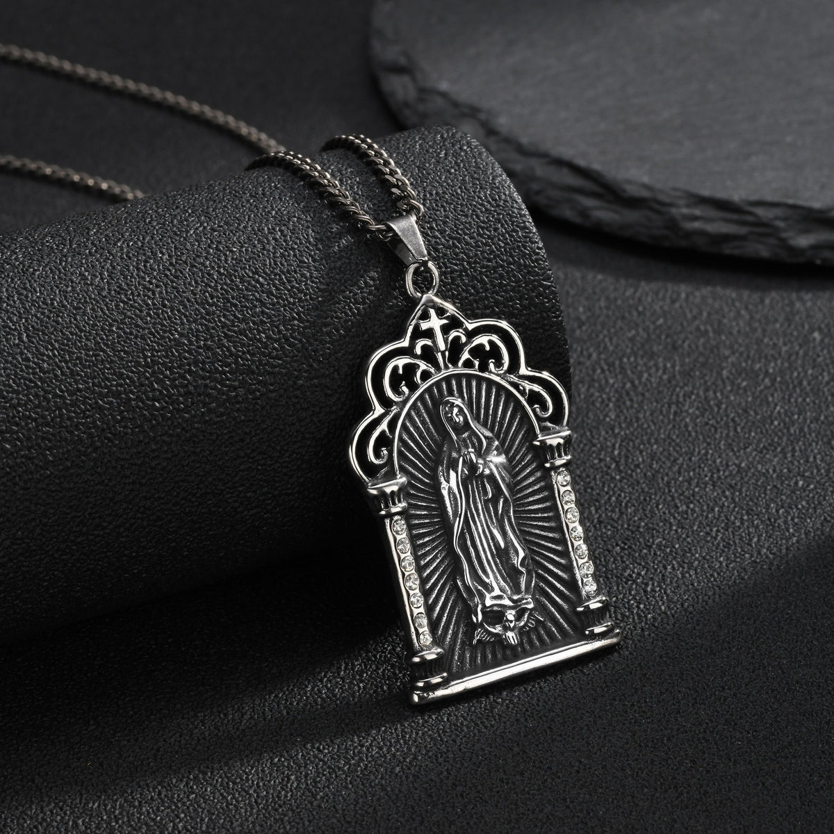 Kemstone Vintage Figure Relief Pendant Necklace for Men Stainless Steel PN-2431