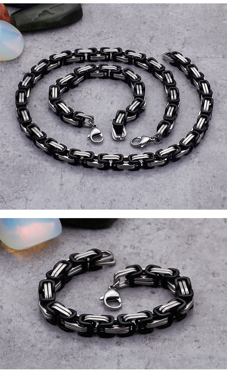 Collar llamativo de acero inoxidable estilo hip hop con cadena cubana Kemstone para hombre KS92303-Z