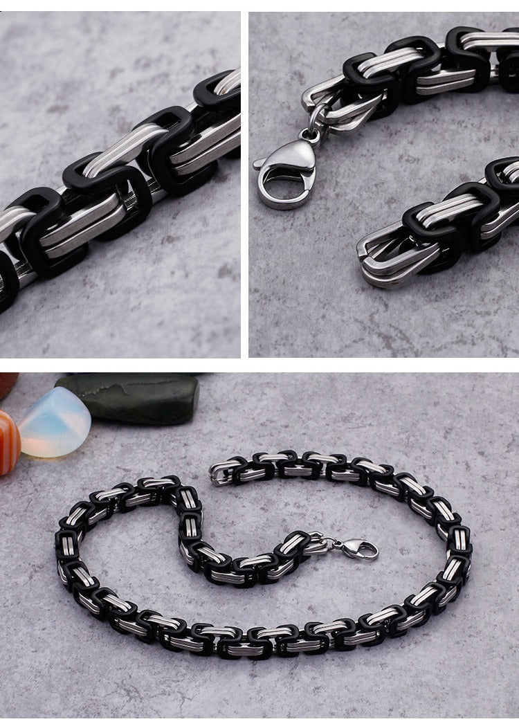 Collar llamativo de acero inoxidable estilo hip hop con cadena cubana Kemstone para hombre KS92303-Z