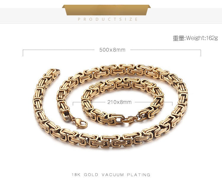 Collar llamativo de acero inoxidable estilo hip hop con cadena cubana Kemstone para hombre KS92303-Z