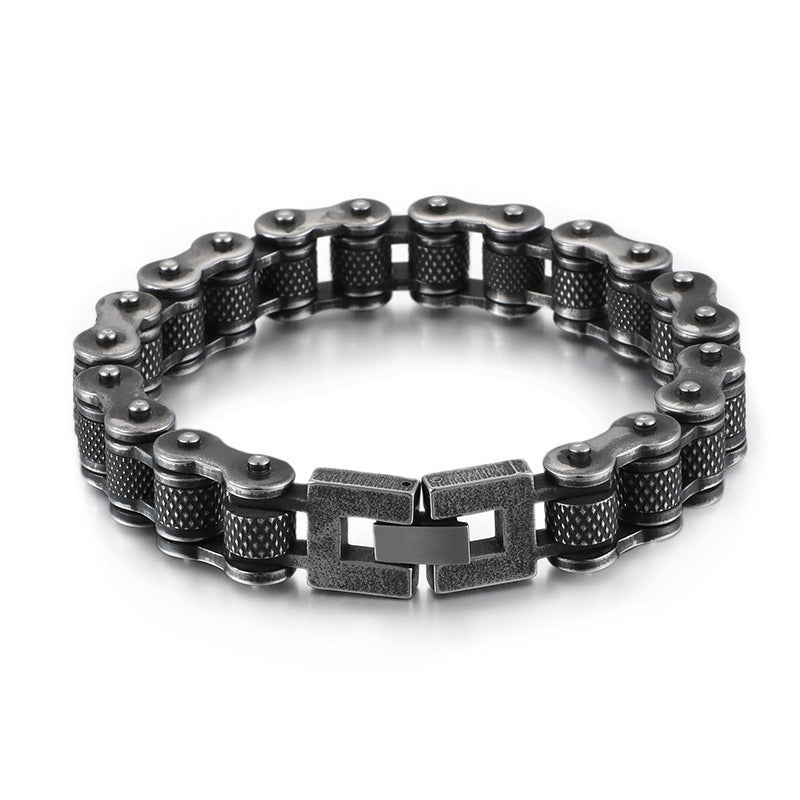 Kemstone Titanium Urban Biker Chain Bracelet – Lightweight Rugged Motorcycle Style KB86277