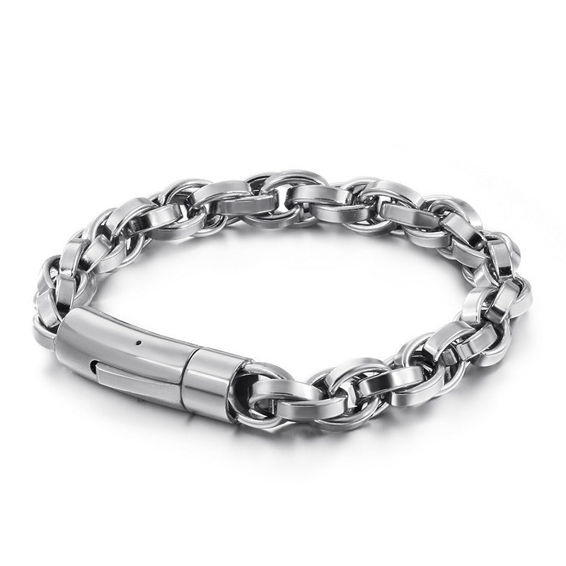 Brazalete Kemstone Vintage de acero y titanio para hombre - Diseño minimalista KB119221