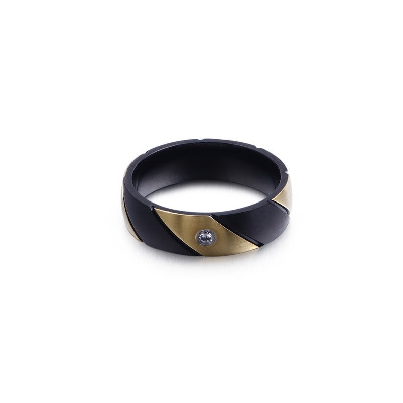 Kemstone Dual-Twist Titanium Ring | Modern Geometric Couple Bands for Everyday Elegance KR83029