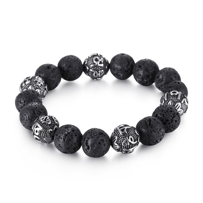Kemstone Natural Tiger Eye Stone Mantra Bracelet – Earthy Protection, Ancient Wisdom KB119665-Z