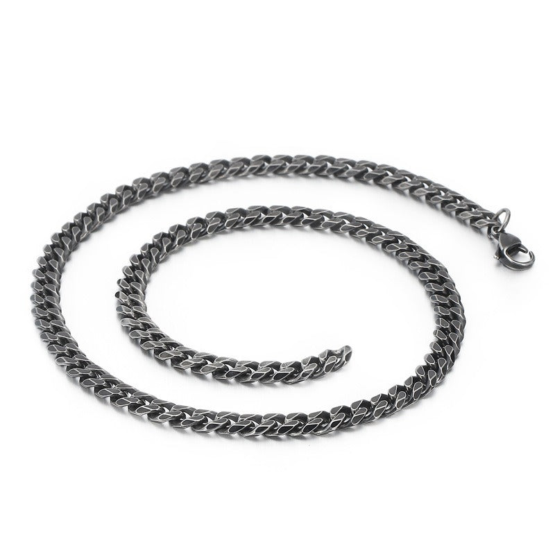Kemstone Retro Chain Necklace – Rugged 304 Stainless Steel Urban Gothic Jewelry for Men KN108187-Z