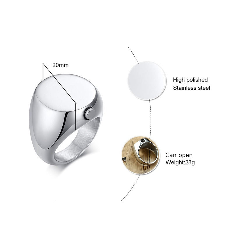 Kemstone Titanium Steel Cremation-Inspired Ring – Minimalist Closure Durable Band RC-443