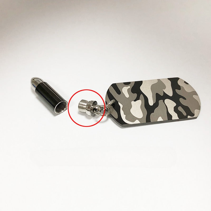 Colgante de bala de camuflaje táctico Kemstone - Collar resistente de acero de titanio para hombre, ideal para exteriores y estilo urbano PN-1070