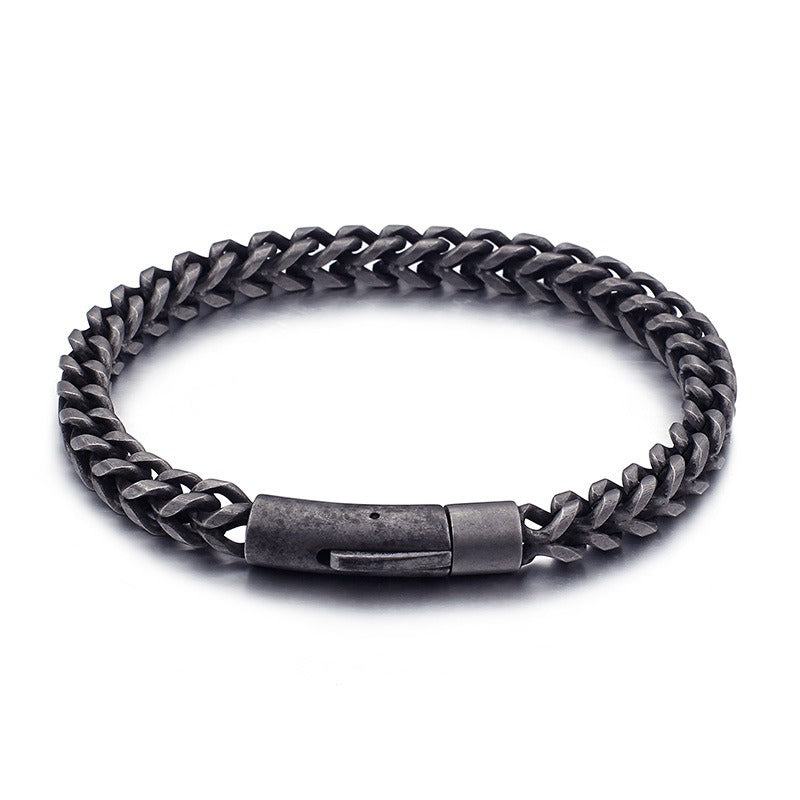 Kemstone Retro Titanium Steel Chain Bracelet – Minimalist Hip-Hop Jewelry for Men’s Daily Wear KB95694