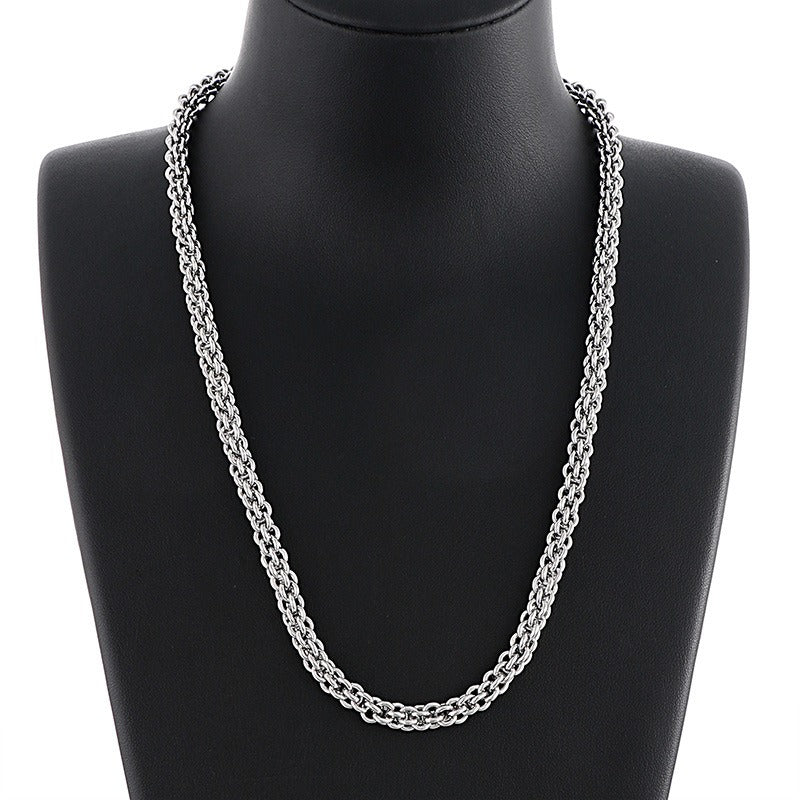 Set di catene in acciaio al titanio Kemstone da uomo – Duo collana e bracciale minimalisti KS139206-Z