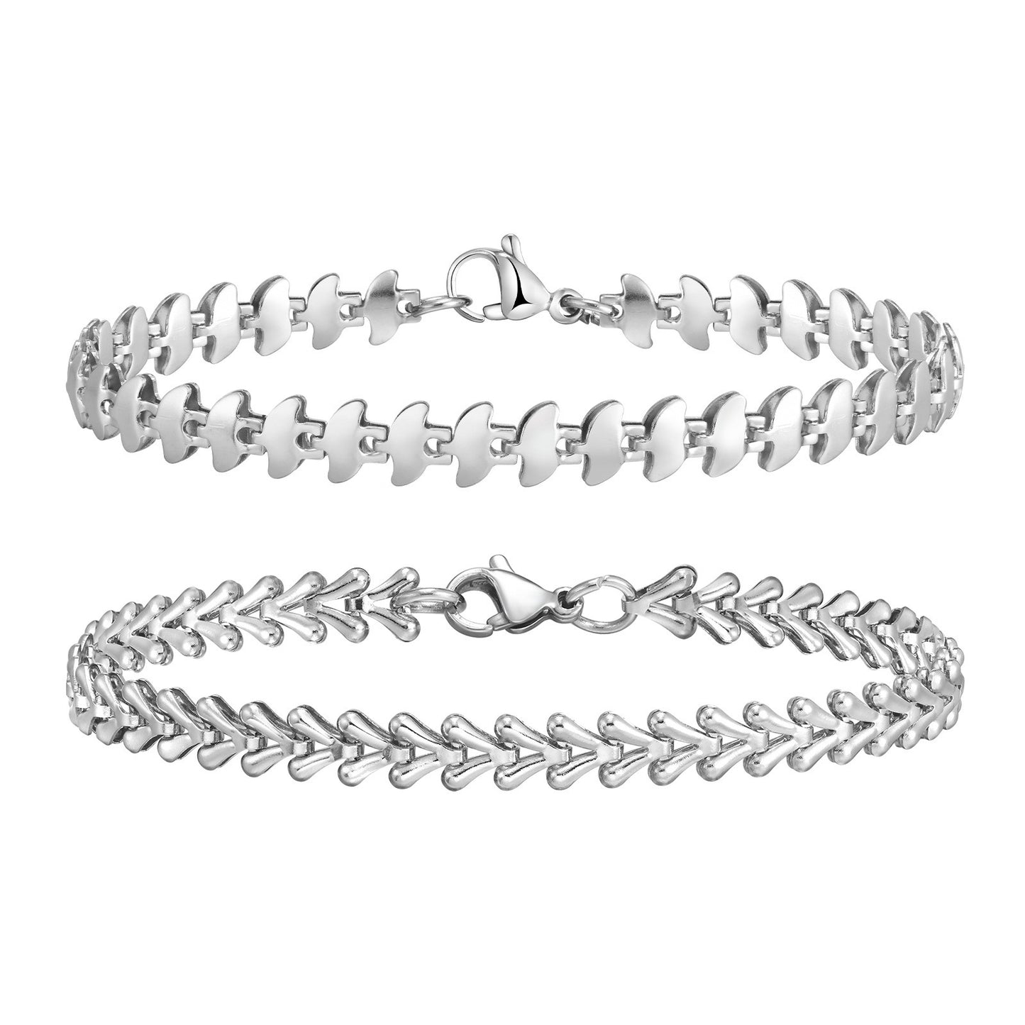 Kemstone Stainless Steel Handmade Chain Bracelet for Men - Durable Modern Jewelry with Sleek Polished Links BR-1954